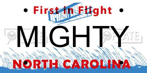 MIGHTY North Carolina License Plate