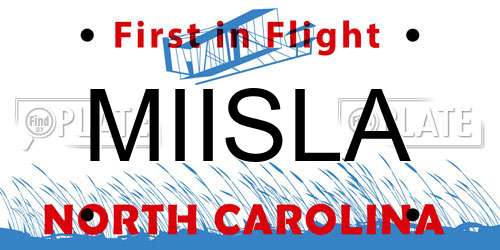 MIISLA North Carolina License Plate