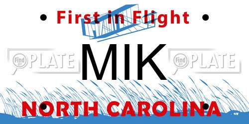 MIK North Carolina License Plate