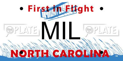 MIL North Carolina License Plate