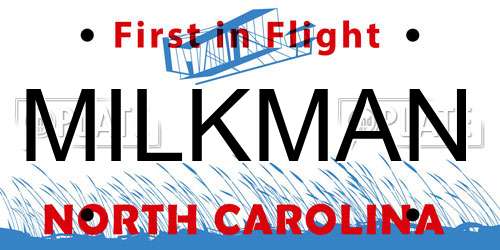 MILKMAN North Carolina License Plate