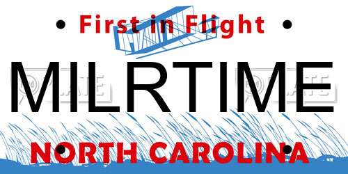MILRTIME North Carolina License Plate