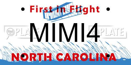 MIMI4 North Carolina License Plate
