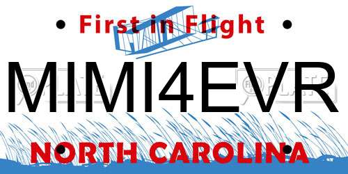 MIMI4EVR North Carolina License Plate