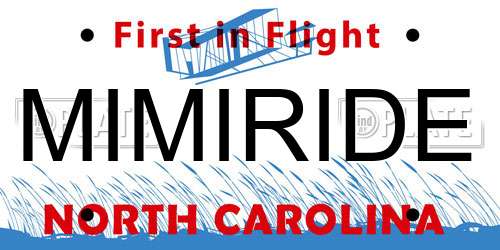 MIMIRIDE North Carolina License Plate