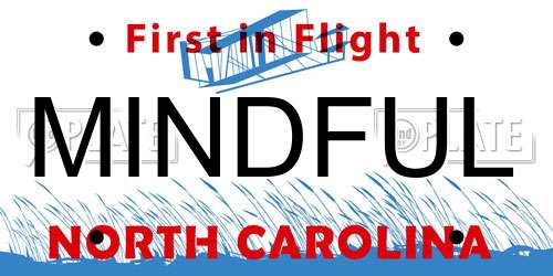 MINDFUL North Carolina License Plate