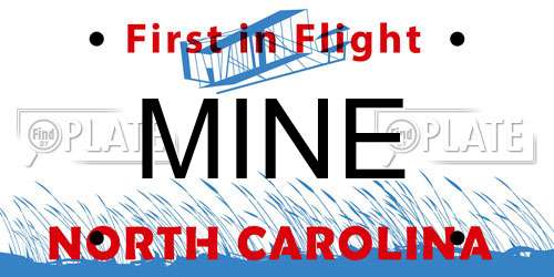 MINE North Carolina License Plate