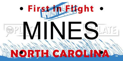 MINES North Carolina License Plate