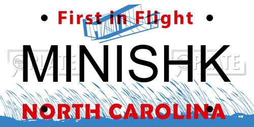 MINISHK North Carolina License Plate
