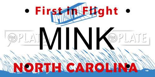MINK North Carolina License Plate