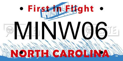 MINW06 North Carolina License Plate