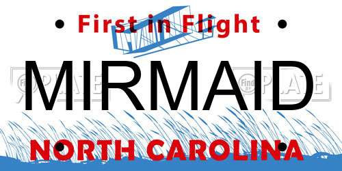 MIRMAID North Carolina License Plate