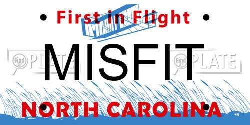 MISFIT North Carolina License Plate