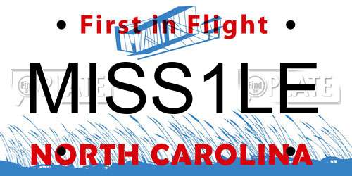 MISS1LE North Carolina License Plate