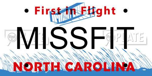 MISSFIT North Carolina License Plate