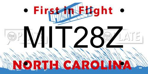 MIT28Z North Carolina License Plate