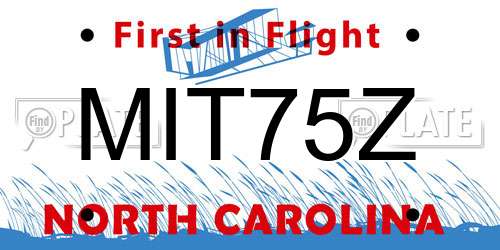 MIT75Z North Carolina License Plate