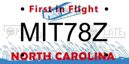 MIT78Z North Carolina License Plate