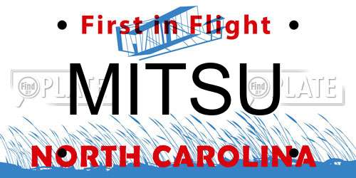 MITSU North Carolina License Plate