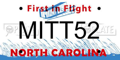 MITT52 North Carolina License Plate