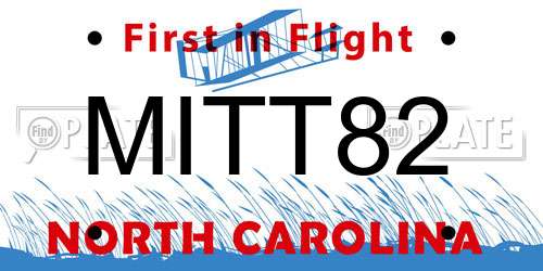 MITT82 North Carolina License Plate