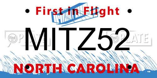 MITZ52 North Carolina License Plate
