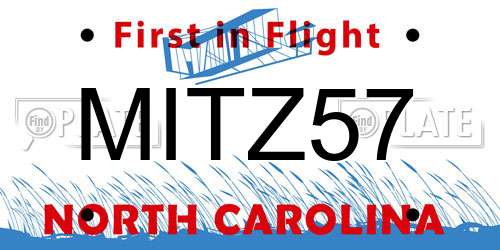 MITZ57 North Carolina License Plate