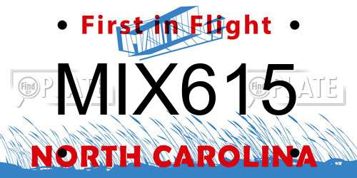 MIX615 North Carolina License Plate