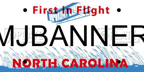MJBANNER North Carolina License Plate