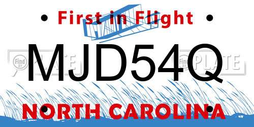 MJD54Q North Carolina License Plate