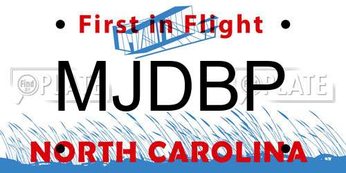 MJDBP North Carolina License Plate