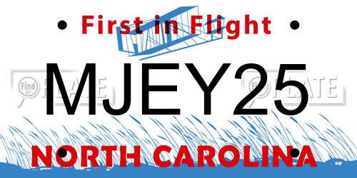 MJEY25 North Carolina License Plate