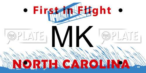 MK North Carolina License Plate