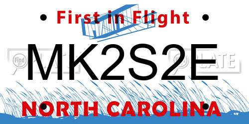 MK2S2E North Carolina License Plate