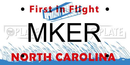 MKER North Carolina License Plate