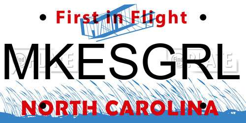 MKESGRL North Carolina License Plate