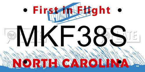 MKF38S North Carolina License Plate