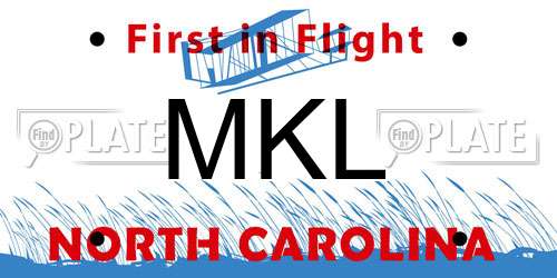MKL North Carolina License Plate