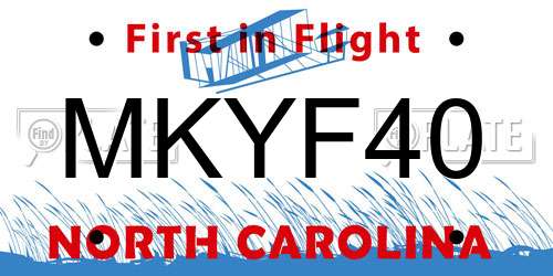 MKYF40 North Carolina License Plate