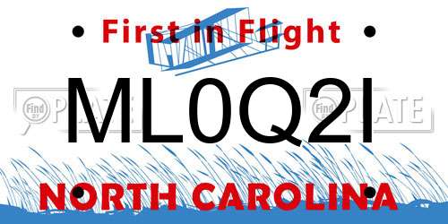 ML0Q2I North Carolina License Plate