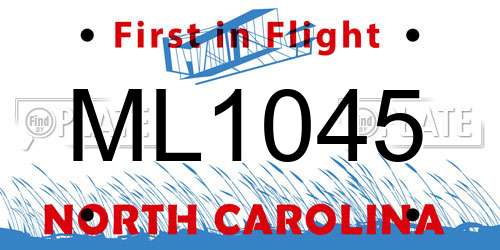 ML1045 North Carolina License Plate