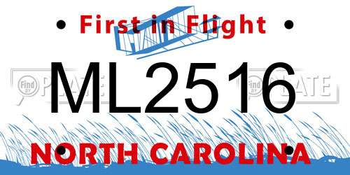 ML2516 North Carolina License Plate