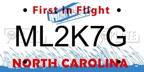 ML2K7G North Carolina License Plate