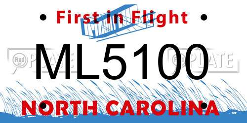 ML5100 North Carolina License Plate
