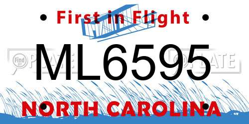 ML6595 North Carolina License Plate