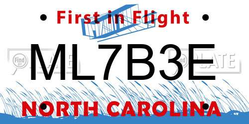 ML7B3E North Carolina License Plate