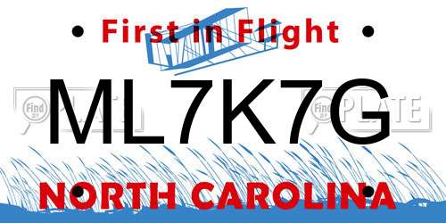 ML7K7G North Carolina License Plate