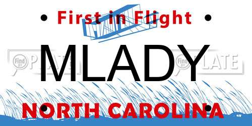 MLADY North Carolina License Plate