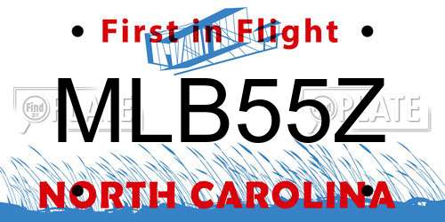 MLB55Z North Carolina License Plate
