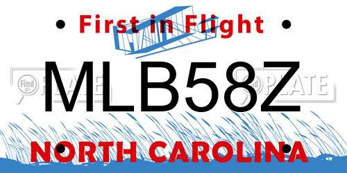 MLB58Z North Carolina License Plate